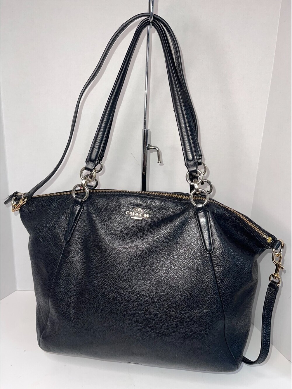 Women's Coach Kelsey Satchel Handbag – Black Leather | Versatile & Stylish